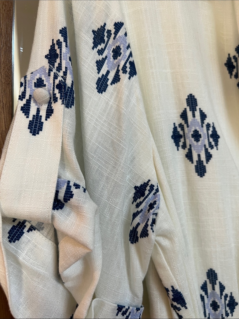 Alex Marie White Midi Linen Shirt Dress with Tie Waist - Picture 3 of 5